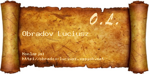 Obradov Luciusz névjegykártya